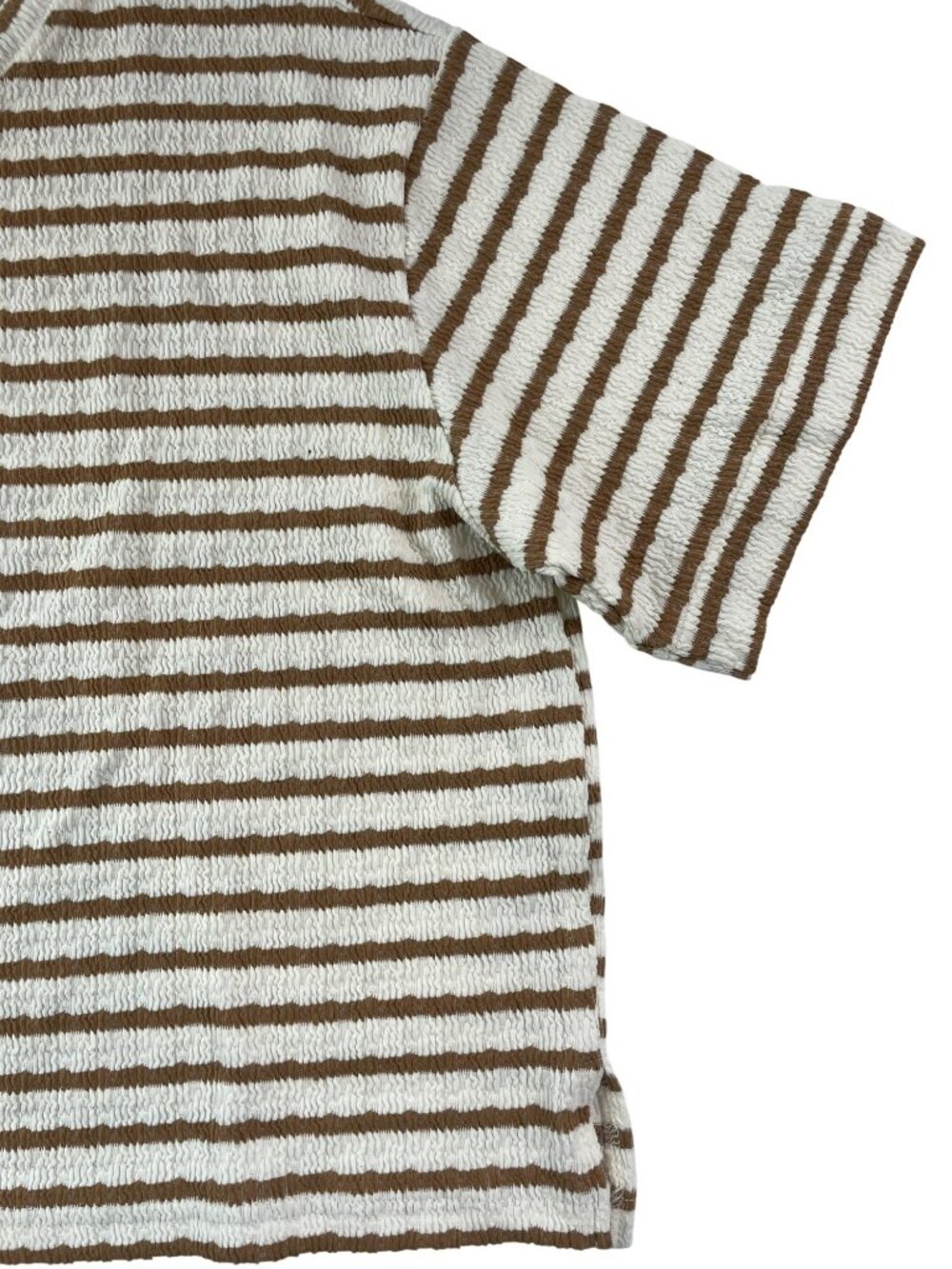 Marion 2-PIECE-SET Brown White Textured Top & Shorts Lounge Set Wmn's Size L NWT - Picture 4 of 12
